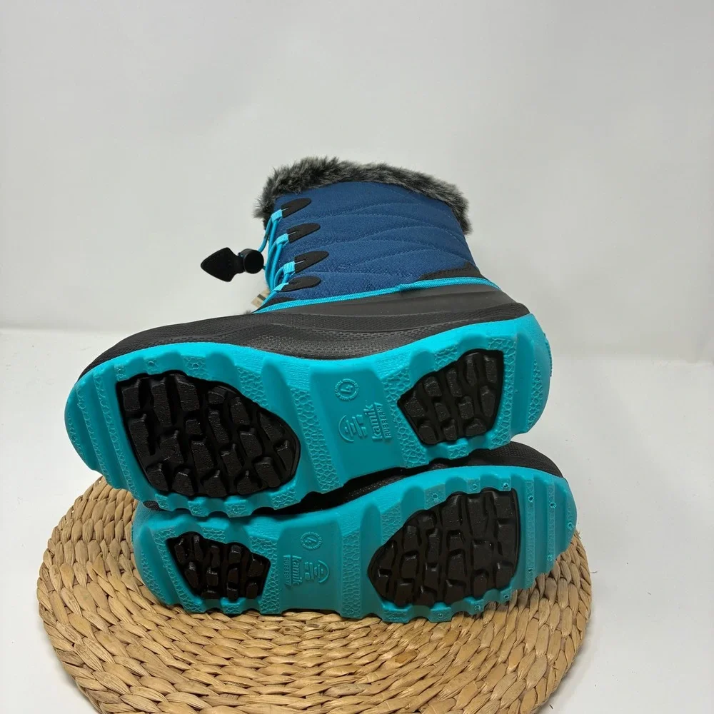 Kamik Kids Size 4 Navy Blue Waterproof Winter Snow Boots Vegan NWT‎ -40
